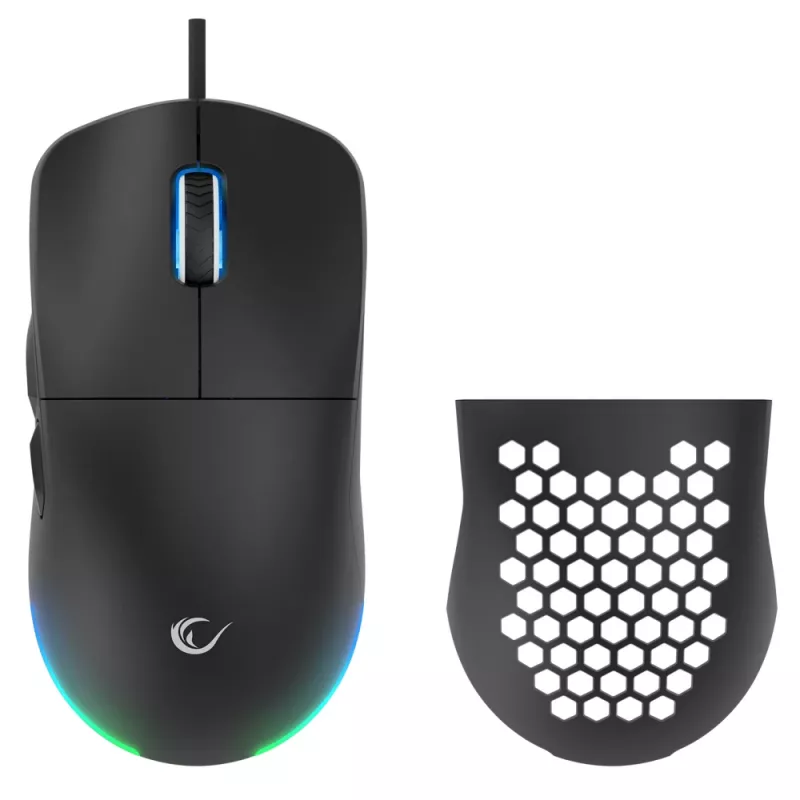 Rampage BLINK Mouse gaming USB con filo, 12800 DPI, RGB, sensore ottico, nero