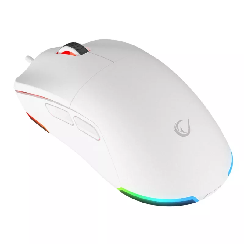 Rampage BLINK Mouse da gaming con filo, 12800 DPI, RGB, sensore ottico, bianco