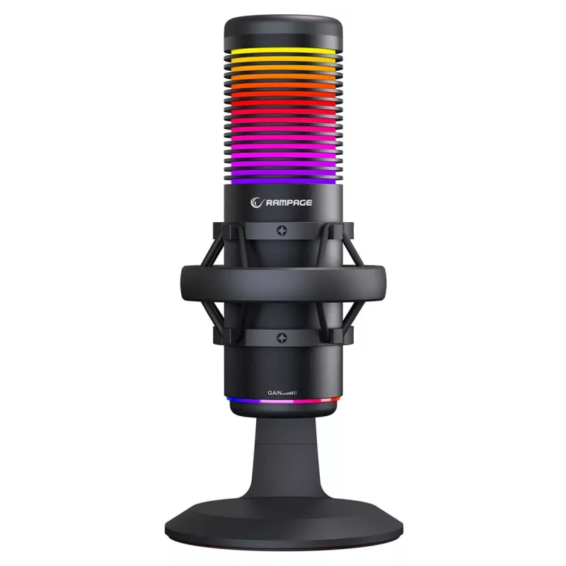Rampage Bemol Microfono gaming USB-C RGB, nero