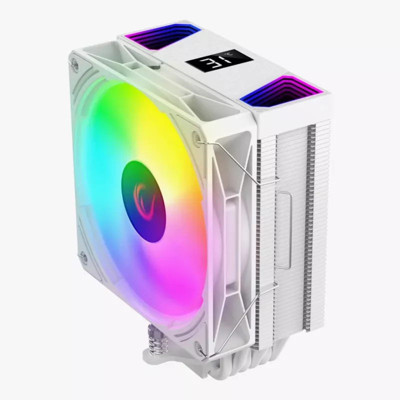 Rampage Octagon C70 Dissipatore CPU con LCD, ventola ARGB da 120 mm, AM5/LGA1700, bianco
