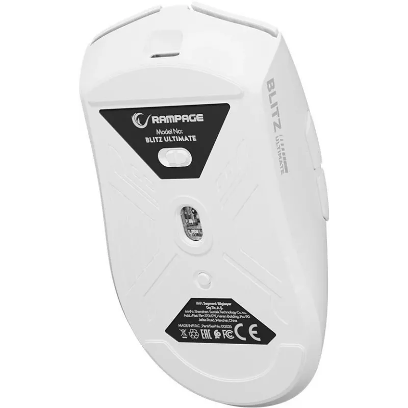 Rampage BLITZ ULTIMATE Mouse da gaming wireless ottico 8K 30000DPI PAW3950 bianco