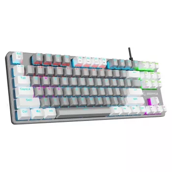 Rampage Snug Tastiera da gaming meccanica RGB KRGD Blue, tenkeyless, grigio-bianco