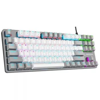 Rampage Snug Tastiera da gaming meccanica RGB KRGD Red, bianco-grigio, layout 60%, con filo USB-C