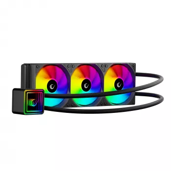 Rampage INFINITE V360 AIO Dissipatore CPU a liquido 360mm ARGB, display digitale temperatura, nero