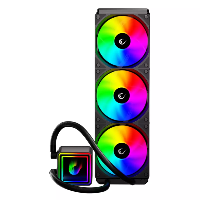 Rampage INFINITE V360 AIO Dissipatore CPU a liquido 360mm ARGB, display digitale temperatura, nero