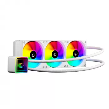 Rampage INFINITE V360 Dissipatore CPU a liquido all-in-one 360mm ARGB, indicatore di temperatura, bianco