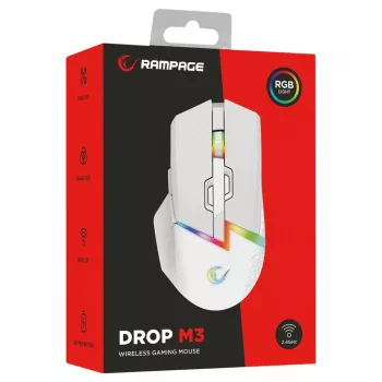 Rampage Drop M3 V2 Mouse da gaming wireless 24000 DPI 1000 Hz bianco