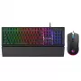 Rampage Fortuna Set tastiera, mouse e tappetino da gaming, 12800 DPI, nero
