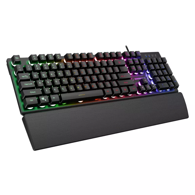 Rampage Fortuna Set tastiera, mouse e tappetino da gaming, 12800 DPI, nero