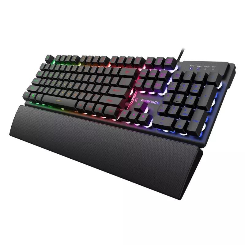 Rampage Fortuna Set tastiera, mouse e tappetino da gaming, 12800 DPI, nero