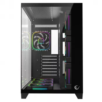 RAMPAGE SEALITE-BLACK Case PC Mid-Tower con vetro temperato, 7 ventole ARGB PWM, nero