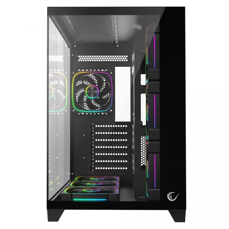 RAMPAGE SEALITE-BLACK Case PC Mid-Tower con vetro temperato, 7 ventole ARGB PWM, nero