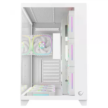 RAMPAGE SEALITE-WHITE Case PC Mid-Tower con vetro temperato, 7 ventole ARGB PWM, bianco
