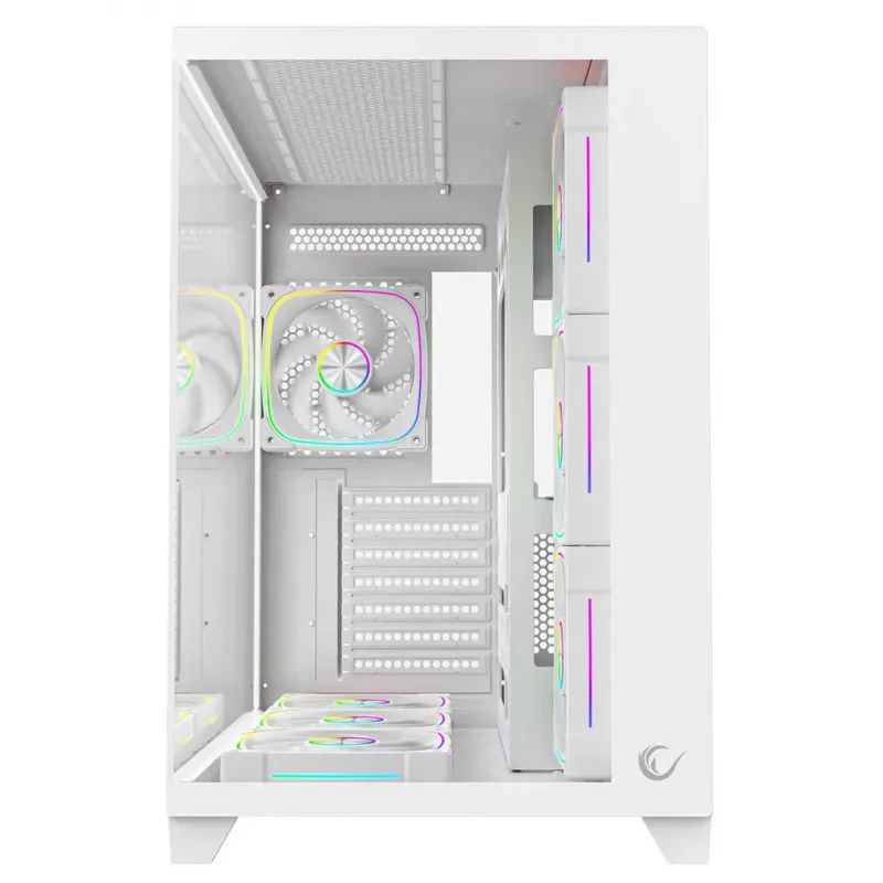 RAMPAGE SEALITE-WHITE Case PC Mid-Tower con vetro temperato, 7 ventole ARGB PWM, bianco