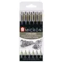 Set di penne fineliner Sakura Pigma Micron, 6 pezzi, nero