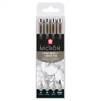 Sakura Pigma Micron set di penne fineliner Cool Gray da 4 pezzi