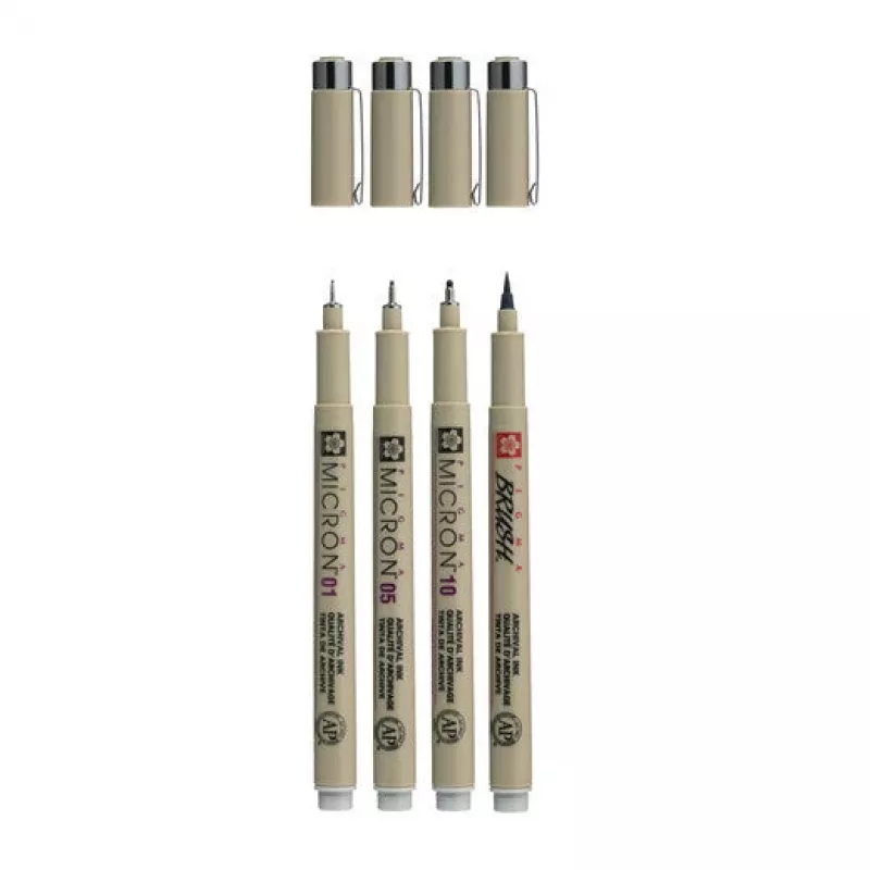 Sakura Pigma Micron set di penne fineliner Cool Gray da 4 pezzi