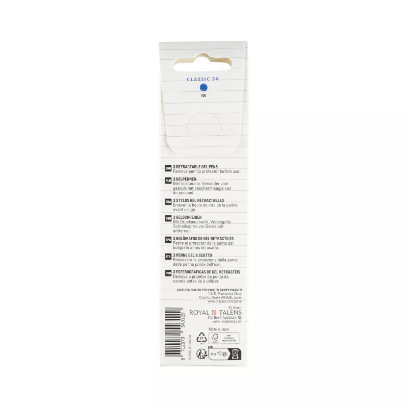 Sakura Gelly Roll Retractable Classic penna gel trasparente 0,4 mm inchiostro blu