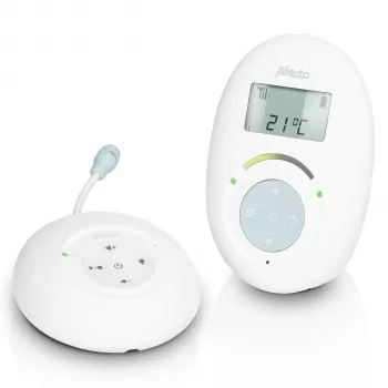 Alecto baby monitor DECT con Full ECO Mode e display, bianco/blu