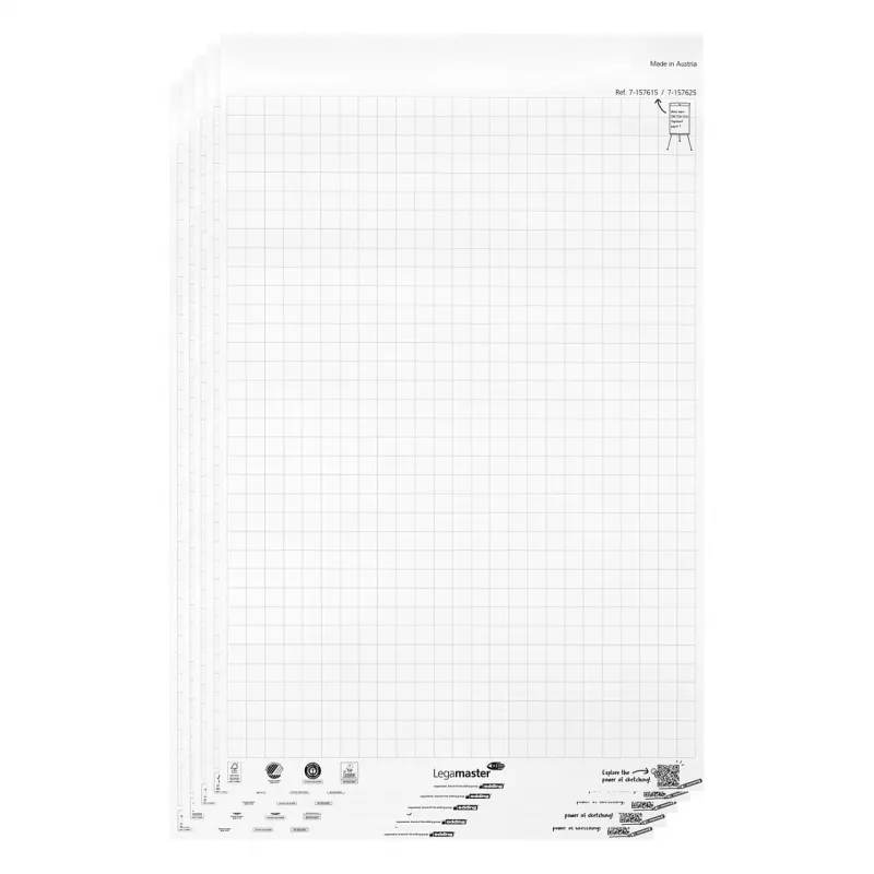 LEGAMASTER Sketch Eco Blocco di carta bianco brillante A2 confezione da 5