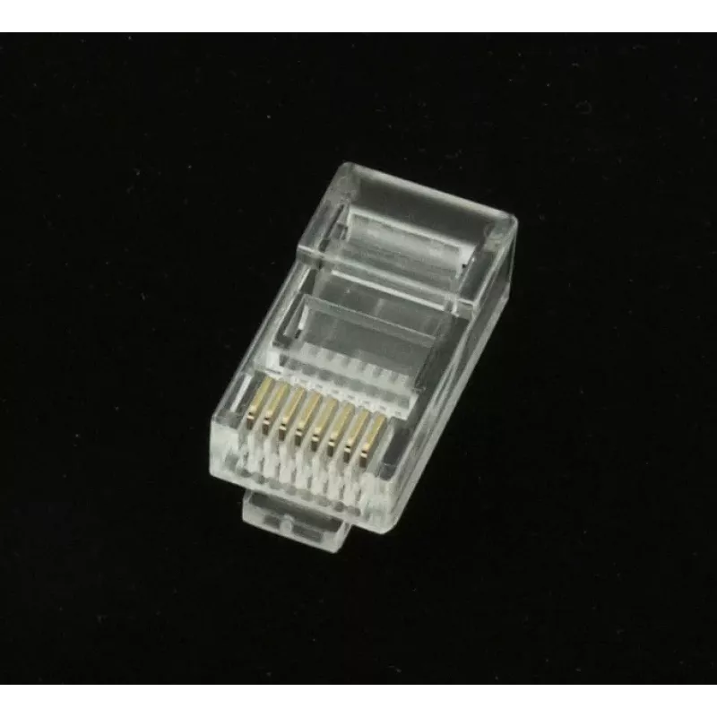 Gembird LC-8P8C-002/50 Connettore modulare RJ-45, trasparente, dorato, confezione da 50