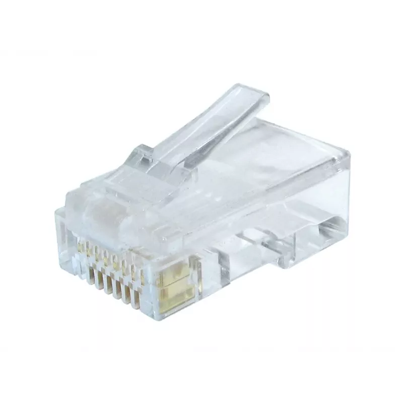 Gembird LC-8P8C-002/50 Connettore modulare RJ-45, trasparente, dorato, confezione da 50