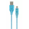 Gembird cavo premium in tessuto di cotone USB 2.0 connettore maschio A a connettore maschio Micro-USB B 1m blu/bianco