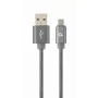 Gembird cavo a spirale USB 2.0 connettore maschio Type-A a connettore maschio Micro USB-B 1m grigio metallizzato