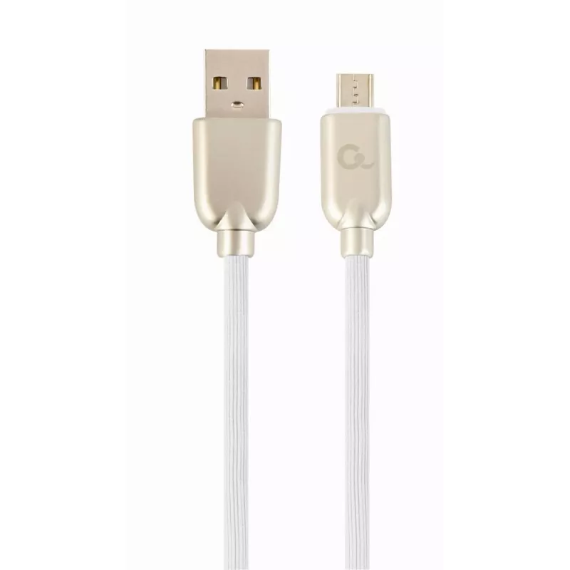 Gembird cavo USB 2.0 connettore maschio Type-A a connettore maschio Micro-B, 1 m, bianco, guaina TPE
