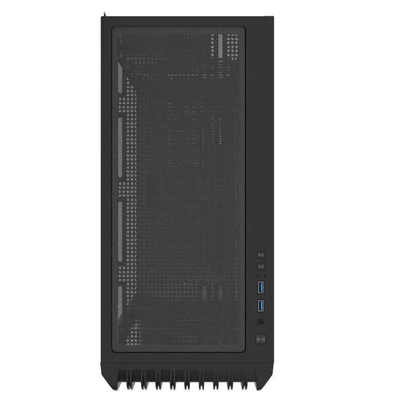GEMBIRD CCC-FC-WOOD case per computer Mid Tower, nero con accento in legno, pannello laterale in vetro temperato