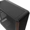 GEMBIRD CCC-FC-WOOD case per computer Mid Tower, nero con accento in legno, pannello laterale in vetro temperato