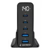 GEMBIRD TA-UC-2A3C-PD140-01-BK GaN Caricabatterie rapido a 5 porte USB-C & USB-A, 140 W, nero