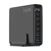 Gembird TA-UC-2A4C-PD240-01-BK caricabatterie USB 6 porte 240W GaN nero