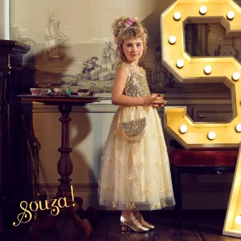 Souza! Sabine scarpe costume con tacco alto oro per bambina taglia 34