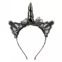 Souza! Cerchietto unicorno nero Glynda con orecchie in pizzo e corno