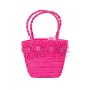 Souza! Borsa in paglia per bambina con decorazioni floreali, rosa