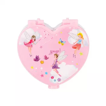 Souza carillon / portagioie a forma di cuore - rosa - motivo fata/ballerina - meccanismo a carica - It's a Small World