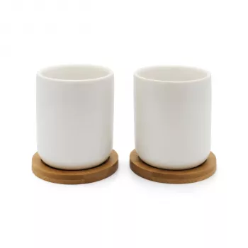 Bredemeijer Duet set 1x2 tazze da tè 200ml con sottobicchieri in bambù 142013