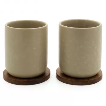 Bredemeijer Umea set tazze da tè 2x 200ml beige con sottobicchieri 142025