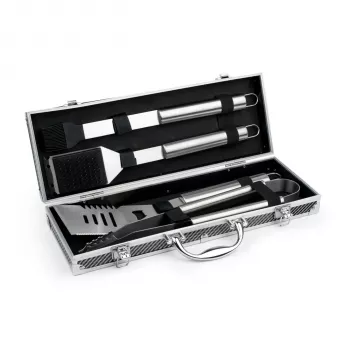 Leopold Vienna Set di 4 utensili barbecue in valigetta in alluminio LV311000