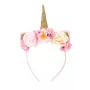 Souza! Cerchietto Unicorno con Fiori e Corno Dorato