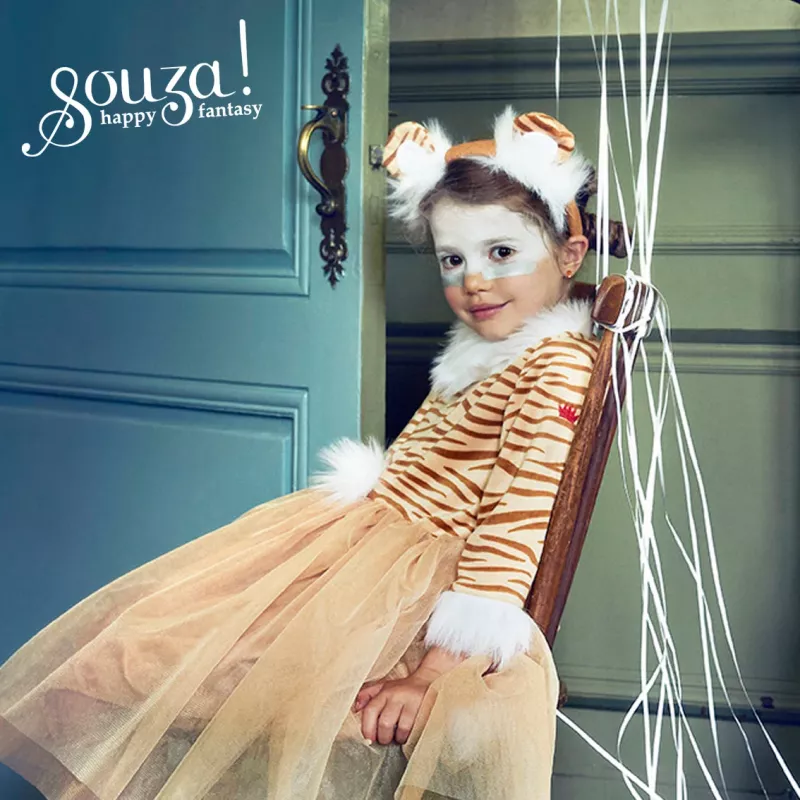 Souza! Costume Thara Tigress Vestito + Cerchietto per Bambina 3-4 Anni