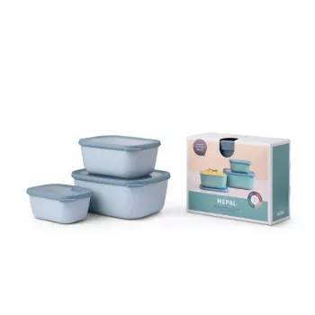 Mepal Cirqula set di ciotole multiuso 3 pz, nordic blue