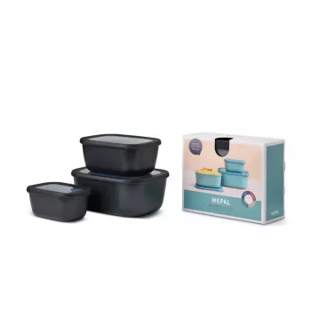 Mepal Cirqula Multi Bowl Set da 3 pezzi, Nordic Black