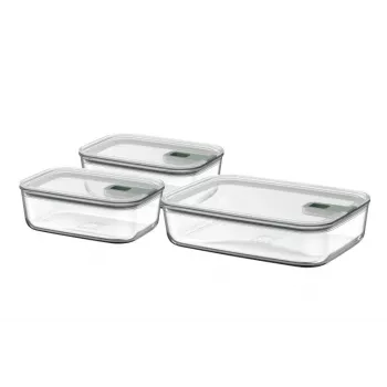Mepal Easy Clip set di contenitori per alimenti 3 pezzi, Nordic Sage