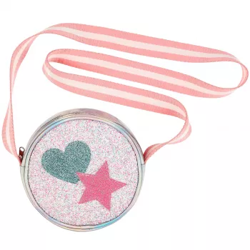 Souza! Eloise borsa a spalla con glitter per bambino con applicazioni cuore e stella, rosa