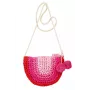 Souza! borsa a tracolla in paglia per bambino con pompon pendenti Alies rosa