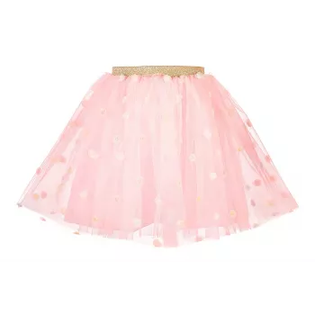 Souza! Emi gonna tutu in tulle con fiori per bambina, rosa, 3-5 anni