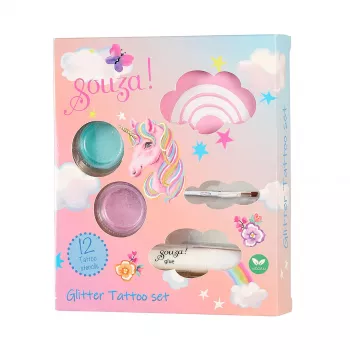 Souza! Unicorn tatuaggi temporanei glitter 12 pezzi