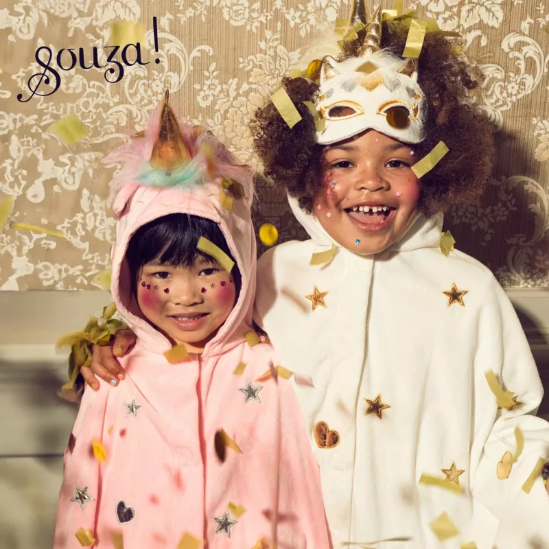 Souza! Costume mantello con cappuccio unicorno per bambino 4-8 anni